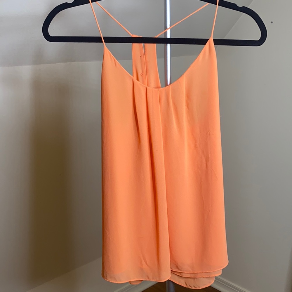 Orange with Golden beads on back Spaghetti Strap Top!